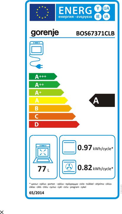 Energy Label Gorenje BURNING BOS67371CLB