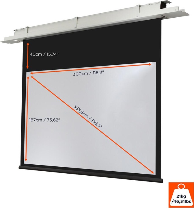 Productafbeelding Celexon Expert plafondinbouw - scherm - plafondbevestiging, geschikt voor wandmontage - m (139.37", 16:10)