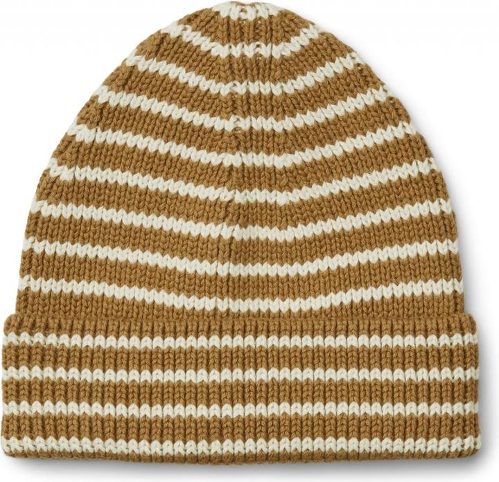Actual product image Liewood Knitted Beanie Stripes Caramel Cream