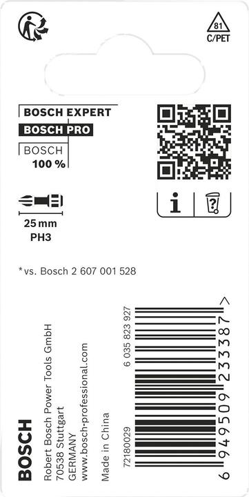 Produktbild Bosch Professional Zubehör PRO Phillips Impact Bit, PH3, 25 mm, 2-tlg. (Kreuz Phillips PH)