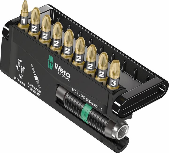 Image du produit Wera Bit-Check 10 PZ BiTorsion 2 (Cruciforme Pozidriv PZ)