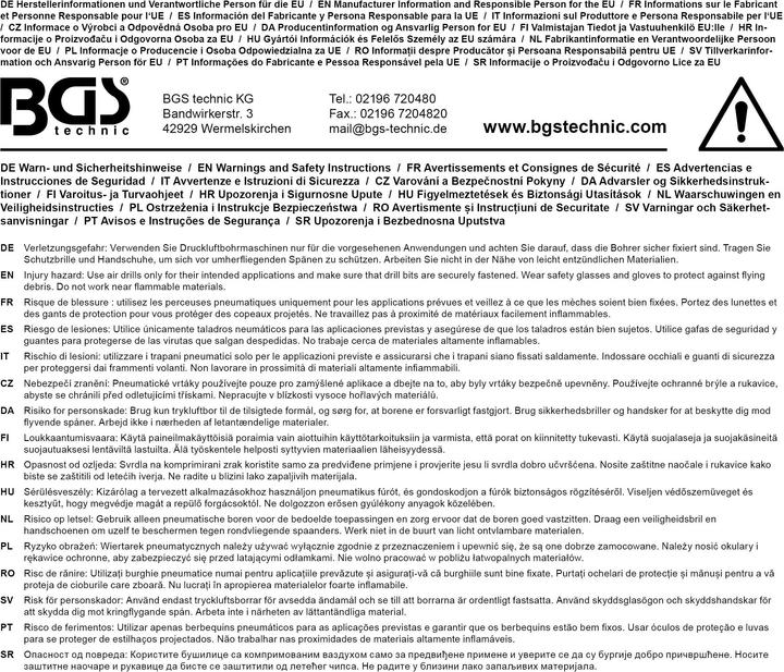 Produktbild BGS Druckluft-Bohrmaschine mit 10 mm Schnellspann-Bohrfutter