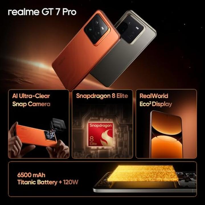 Productafbeelding realme GT 7 Pro (256 GB, Mars Oranje, 6.78", Dubbele SIM, 5G)
