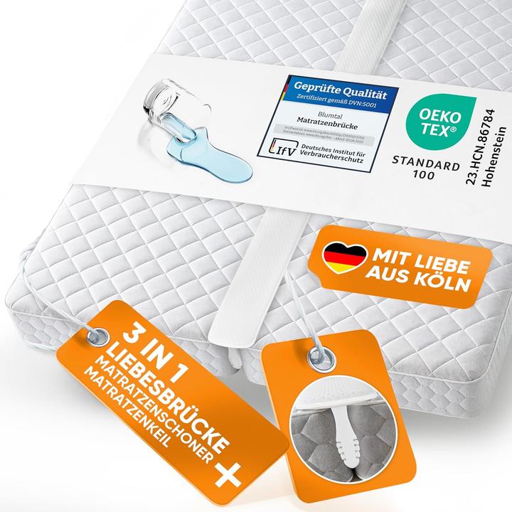 Blumtal Matratzenbrücken-Set mit wasserdichtem Keil und Spanngurten