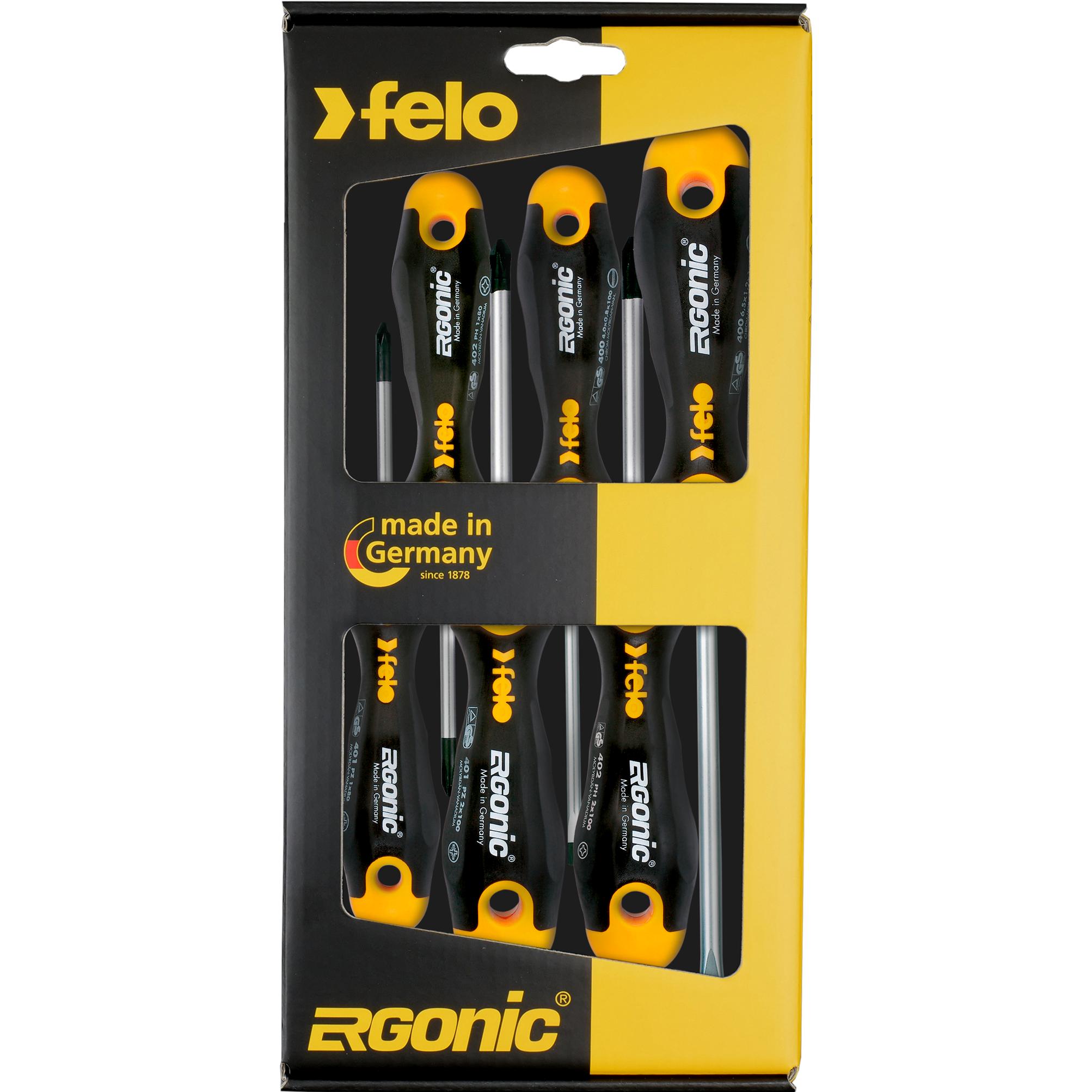 Felo, Schraubenzieher, ERGONIC - Schraubendrehersatz mit 3K-Griff, 6-teilig