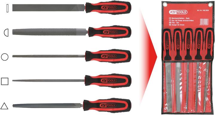 Actual product image KS Tools Workshop file set. 5 pcs. 140.3000 (Cut 2, 200 mm)