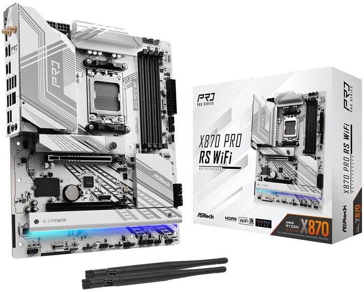 Image du produit AsRock X870 Pro RS WiFi AM5 (AM5, AMD X870, ATX)