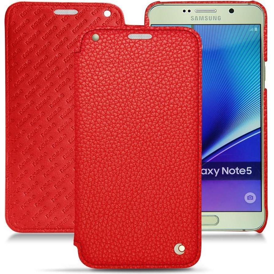 Noreve Lederschutzhülle horizontal (Samsung Galaxy Note 5), Smartphone Hülle, Rot