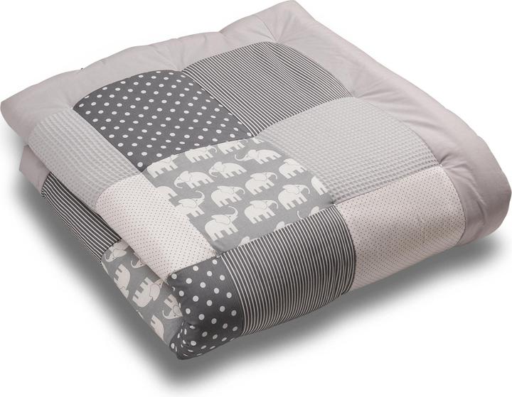Immagine prodotto Ullenboom Coperta gattonante elefanti grigi 120 x 120 cm