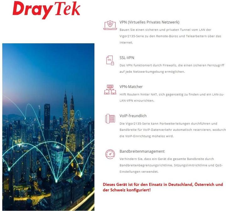Productafbeelding Draytek Router Vigor 2135 Firewall VPN Router
