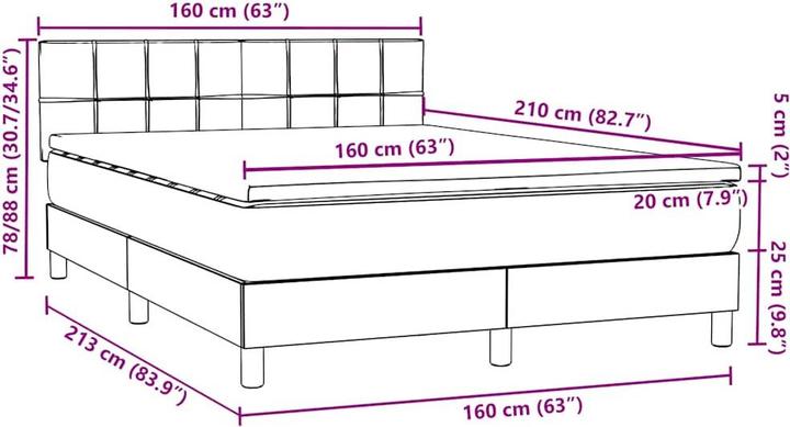 Actual product image vidaXL Box spring bed (160 x 210 cm)
