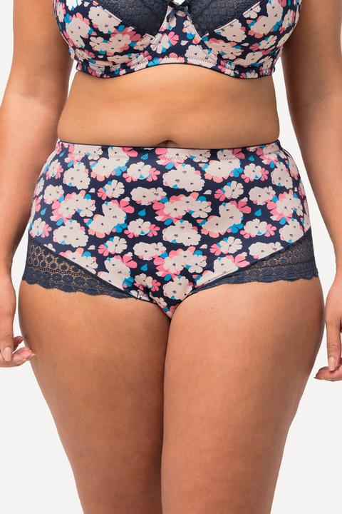 Produktbild Ulla Popken Midislip, Blumenmuster, Spitze, Mikrofaser (50, 52)