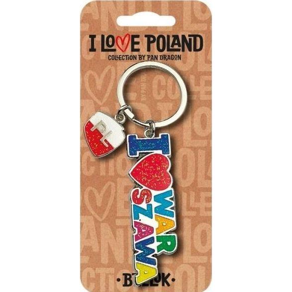 Nuance, Schlüsselanhänger, PAN DRAGON keyring I love Poland Warszawa key ring ILP-BRE-B-WAR-06