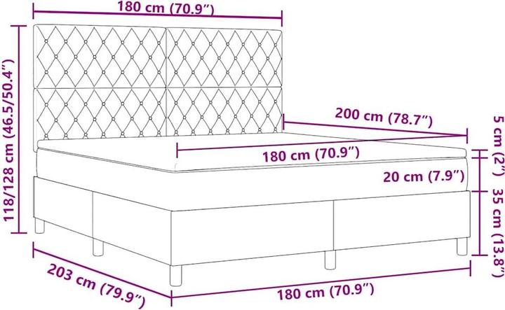 Image du produit vidaXL Boxspringbett (180 x 200 cm)