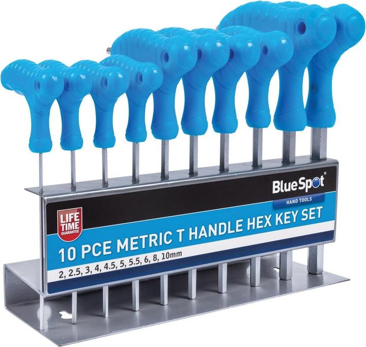 Actual product image BlueSpot Tools Metric T-handle hexagon socket set 10 parts
