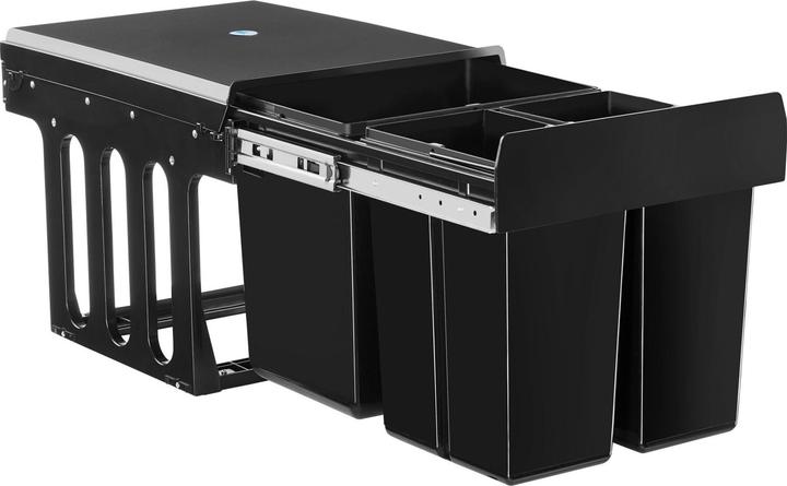 tectake Abfallsammler Ashlyn, 3-fach Trennung, 31L, Teleskopschienen