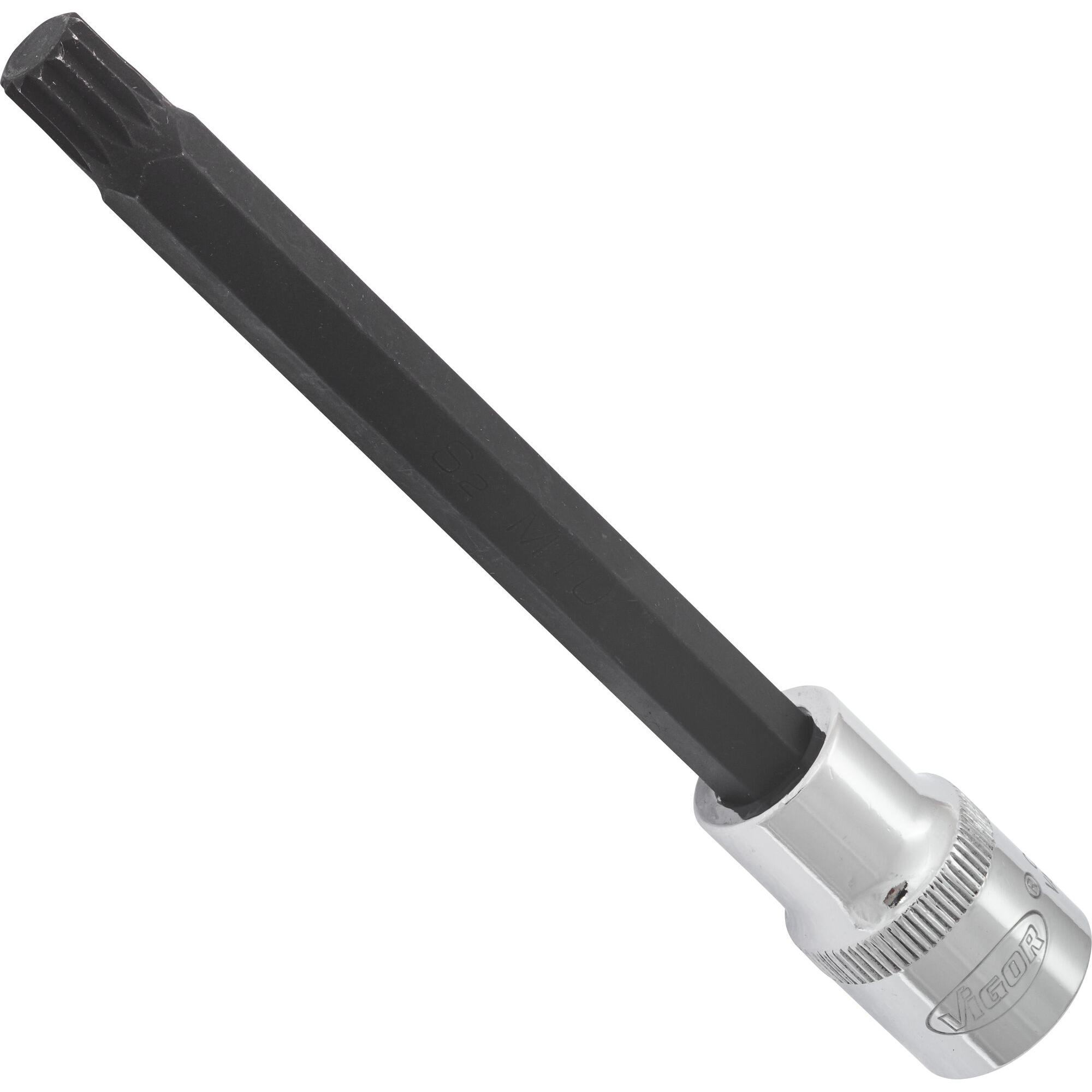 Vigor, Steckschlüssel + Stecknuss, Innenvielzahn Schraubendreher-Einsatz (XZN) ∙ V2128 ∙ Vierkant12,5 mm (1/2 Zoll) ∙ In...
