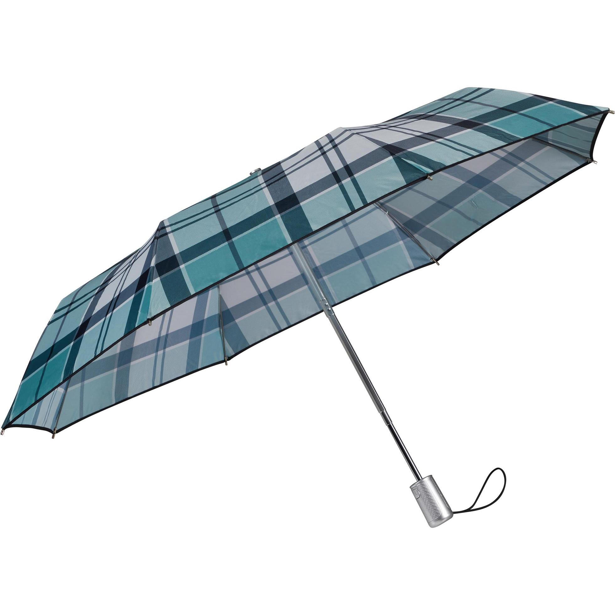Samsonite, Unisex, Ombrello, SICURO 3 SETT. AUTO O/C, Verde, Blu