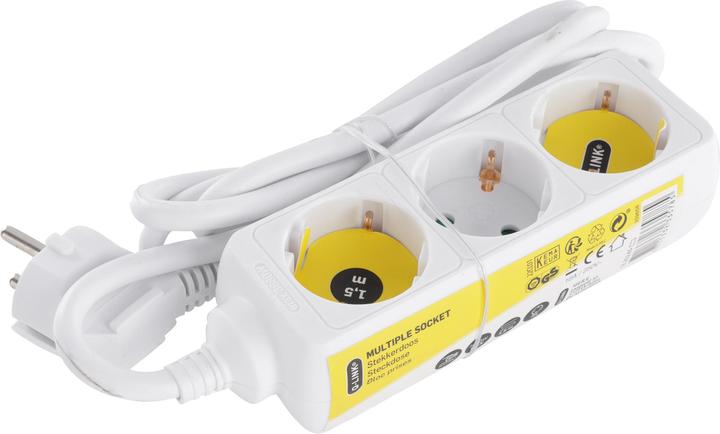 Actual product image Nobrand Q-Link Stekkerdoos 3-Weg Randaarde 1,5mtr (3x, 1.50 m)