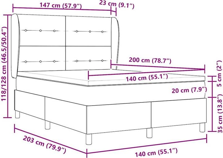 Immagine prodotto vidaXL Boxspringbett (140 x 200 cm)