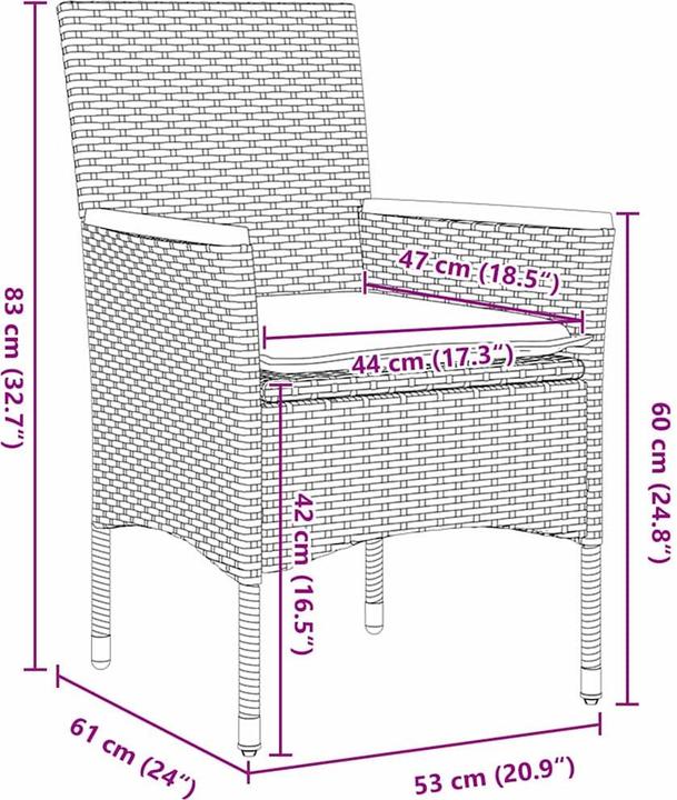 Actual product image vidaXL Garden dining set (80 cm)
