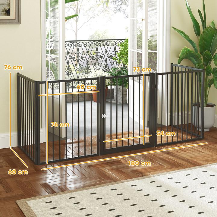 Actual product image PawHut Welpenauslauf Stahl Schwarz (Dog kennel)