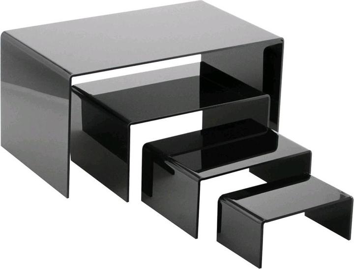 Safe Ponte di presentazione in vetro acrilico nero190x125x85mm