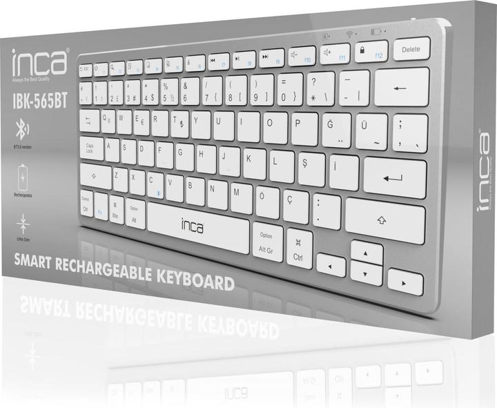 Produktbild Inca Tastatur IBK-565BT, Bluetooth, 5.0 Smart, Silber (DE, Kabellos)