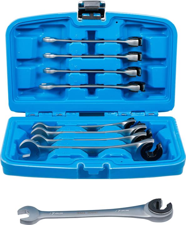 Immagine prodotto BGS Set di chiavi ad anello a cricchetto (8 mm, 9 mm, 10 mm, 11 mm, 12 mm, 13 mm, 14 mm, 15 mm, 17 mm)