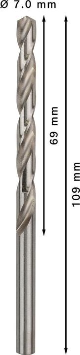 Actual product image Bosch Professional Zubehör PRO Metal HSS-G twist drill, 7 x 69 x 109 mm (7 mm)