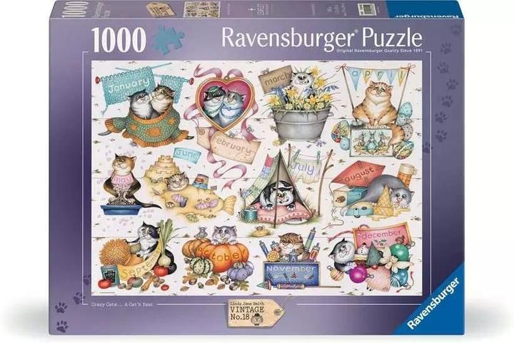 Immagine prodotto Ravensburger Puzzle 1000 Crazy Cats Kalender (1000 pezzi)