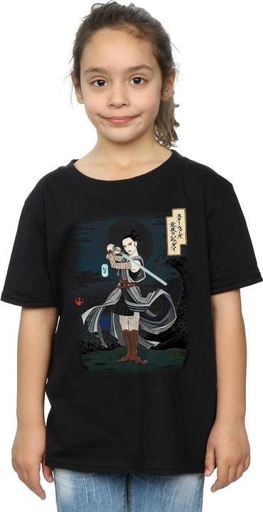 Actual product image Star Wars Girls The Last Jedi Japanese Rey Cotton T-Shirt (128)