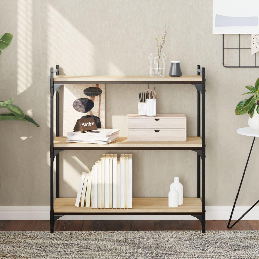 VidaXL, Regal, Bücherregal 3 Böden Sonoma-Eiche 80x30x86 cm (80 x 30 x 86 cm)
