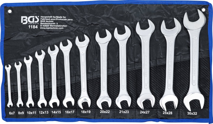 Actual product image BGS Double Open End Spanner Set 6 x 7 - 30 x 32 mm 12 pcs. (27 mm, 28 mm, 25 mm, 32 mm, 24 mm)