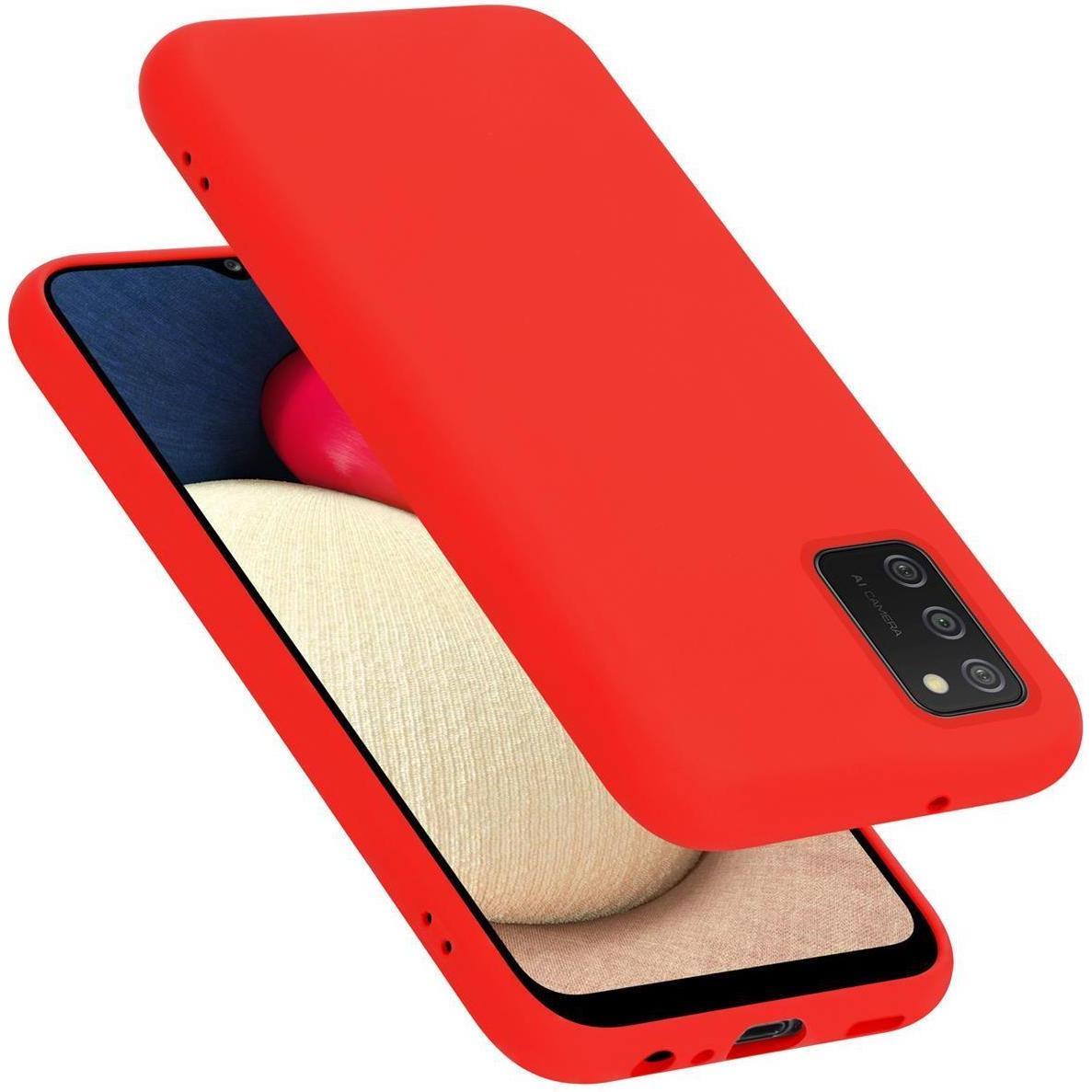 Cadorabo TPU Liquid Silicone Case Cover (Samsung Galaxy A02s), Smartphone Hülle, Rot
