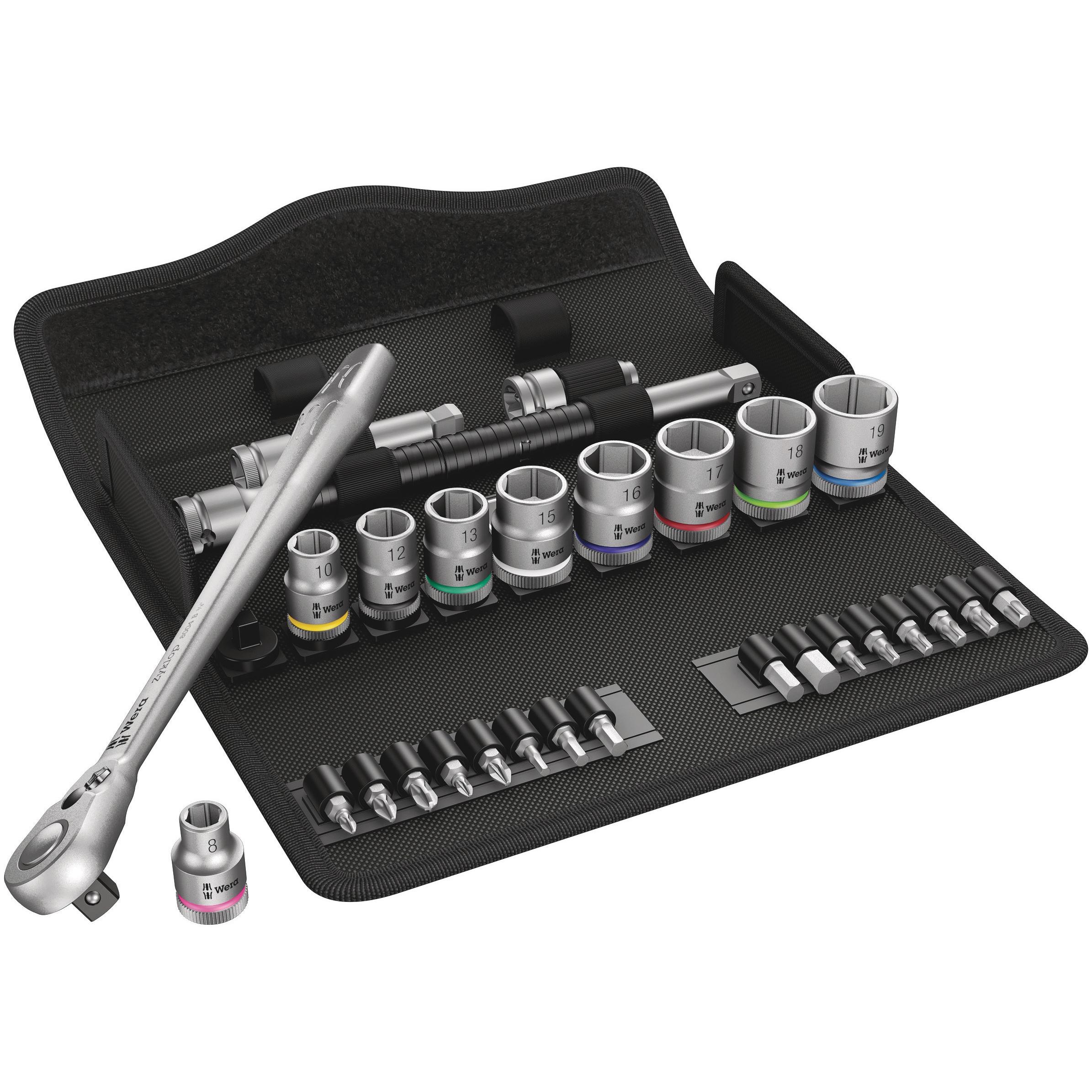 Wera, Steckschlüssel + Stecknuss, 8100 SB 8 Zyklop Metal-Knarrensatz (19 mm, 18 mm, 17 mm, 13 mm, 10  mm, 12 mm, 16 mm, ...