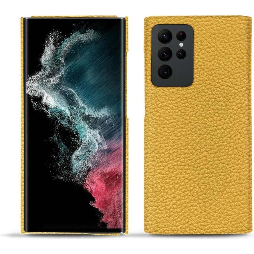 Noreve Lederschutzhülle (Samsung Galaxy S22 Ultra), Smartphone Hülle, Orange