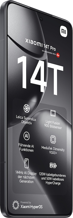 Produktbild Xiaomi 14T Pro (512 GB, Titan Black, 6.67", Dual SIM, 50 Mpx, 5G)