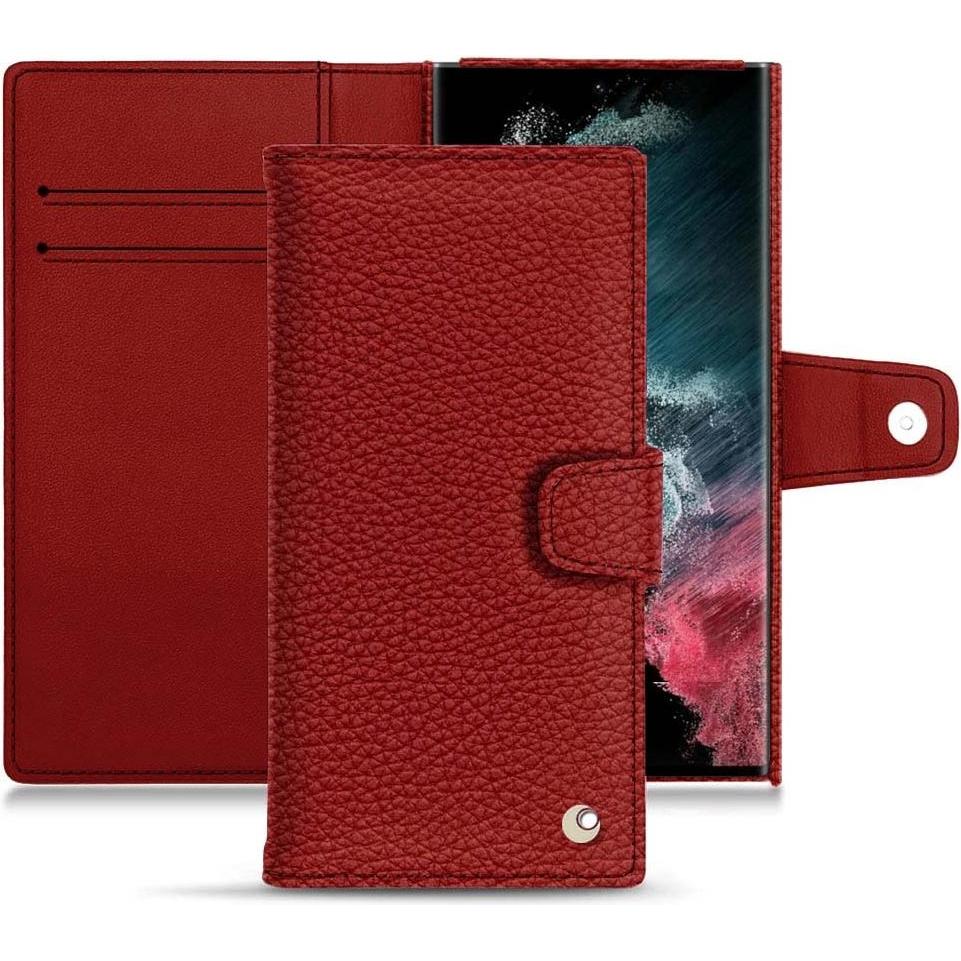 Thumbnail - Noreve Lederschutzhülle Wallet (Samsung Galaxy S22 Ultra), Smartphone Hülle, Rot