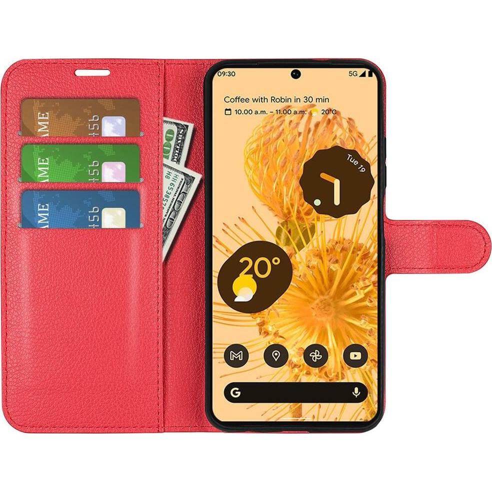 Thumbnail - Cover-Discount Google Pixel 7 - Leder Etui Hülle rot (Google Pixel 7), Smartphone Hülle, Rot