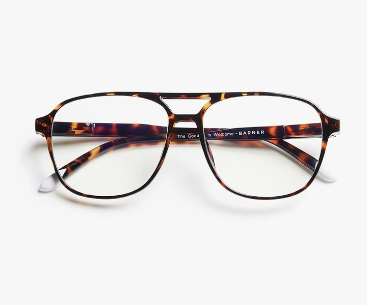 Barner Brad Tortoise Glossy Blue Light Blocking Glasses +1.5
