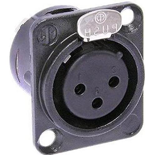 Neutrik - Presa xlr, presa classica a 3 poli, placcata oro, nera, taglia d, Connettore audio, Nero