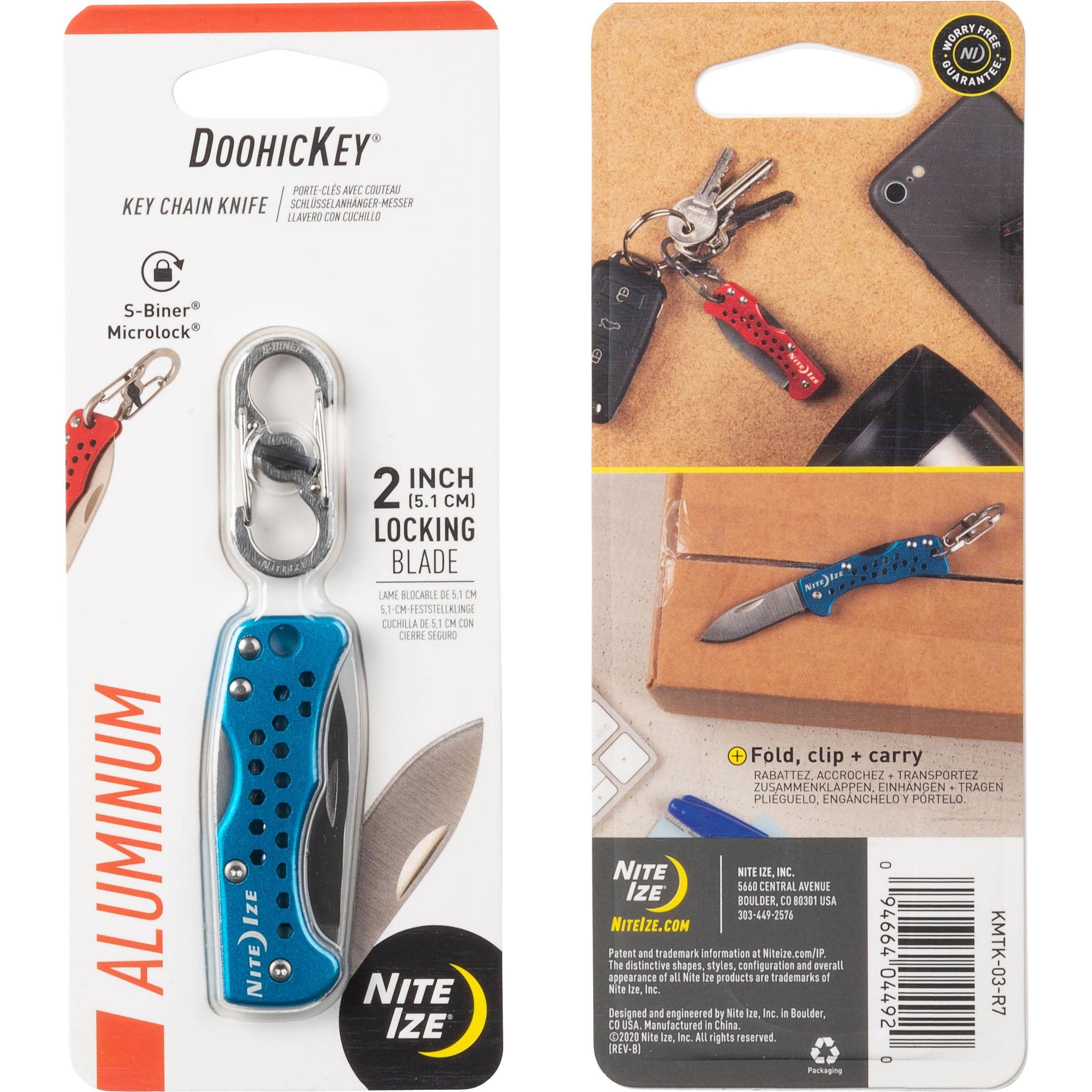 Nite Ize, Schlüsselanhänger, DoohicKey Key Chain Knife, Blau