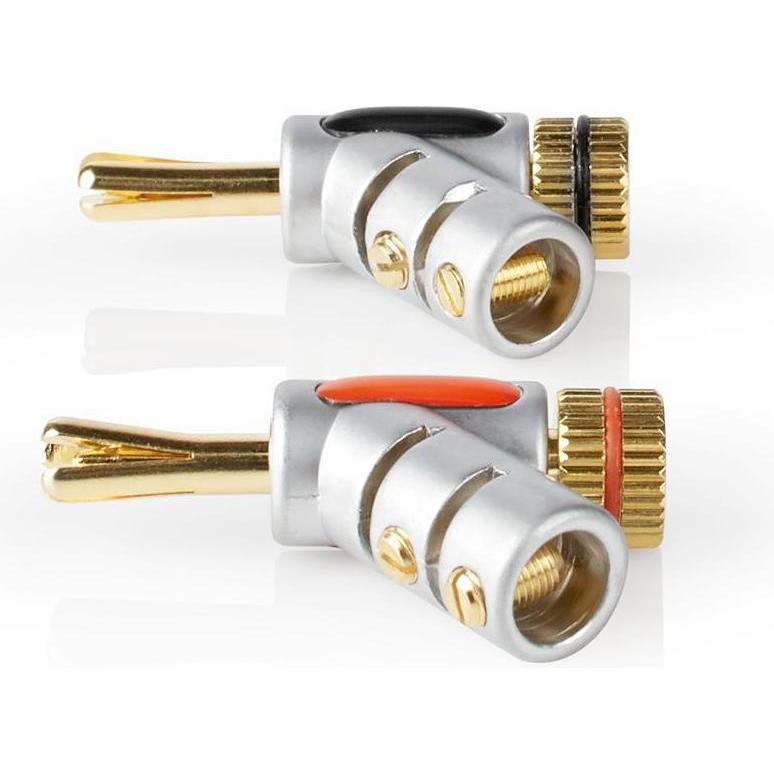 Thumbnail - Nedis Banana Connector Straight Male Gold Plated Screw Cable Input Diameter: 7.4 mm Zinc Alloy Silve (0.04 m), Netzwerkk...