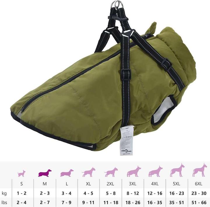 Actual product image vidaXL Dog coat with harness Waterproof (44, Dog coat)