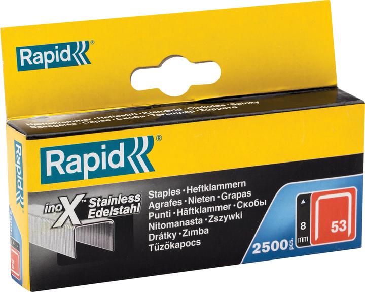 Rapid Tipo 53 Pinza per fili sottili da 8 mm in acciaio inox