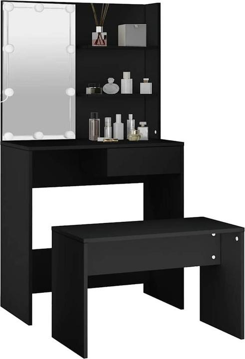 Image du produit vidaXL Schminktisch-Set mit LED (74.50 x 40 x 141 cm)