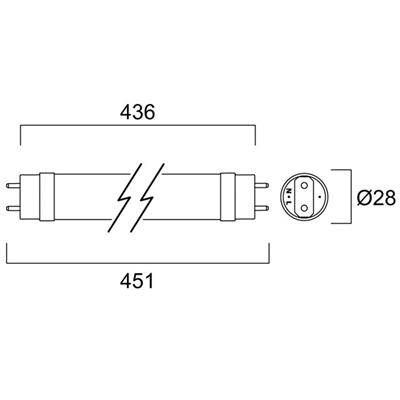 Produktbild LED Röhre 28x450mm 6.3W 3000K 950lm (G13, 950 lm, 1 x)