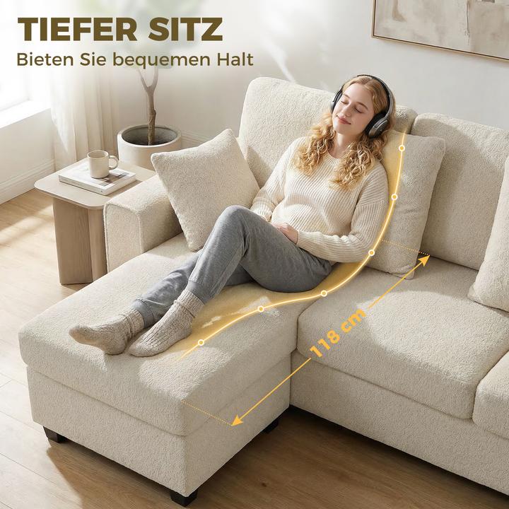 Actual product image Homcom Ecksofa Polyester, Metall Beige (Corner sofa)