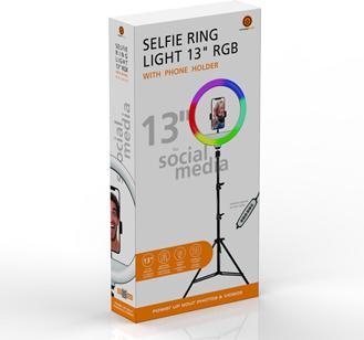 Image du produit Wp Éclairage annulaire Powerton 13" Éclairage annulaire à LED RVB, grand, couleur et intensité de (éclairage annulaire)